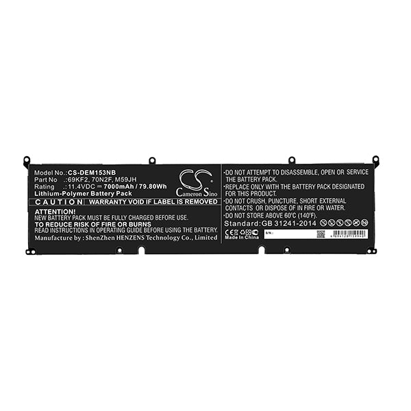 Cameron Sino Dem153Nb 7000Mah Battery For Dell Notebook Laptop