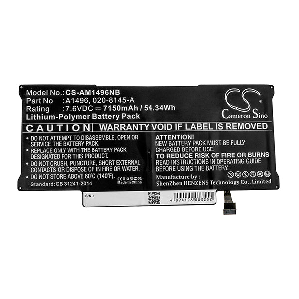 Cameron Sino Am1496Nb 7150Mah Battery For Apple Notebook Laptop