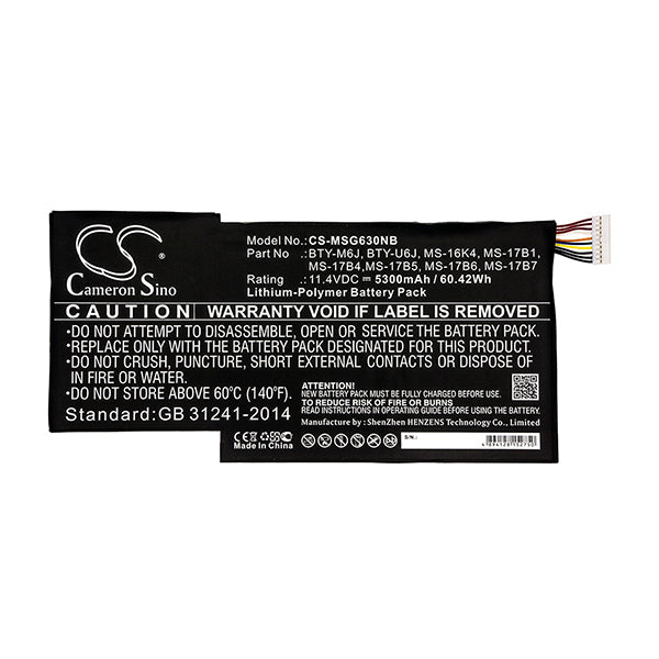 Cameron Sino Msg630Nb 5300Mah Battery For Msi Notebook Laptop