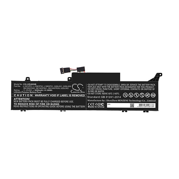 Cameron Sino Lve480Nb 3650Mah Battery For Lenovo Notebook Laptop