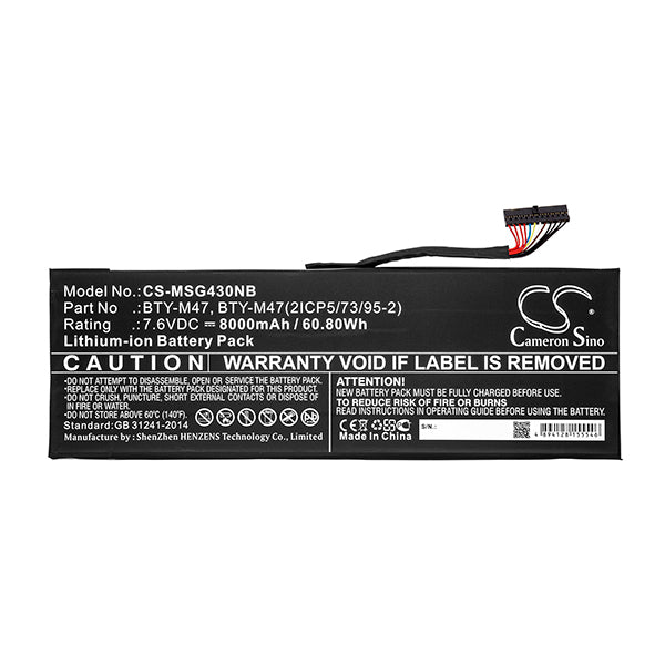Cameron Sino Msg430Nb 8000Mah Battery For Msi And Terrans Force Laptop