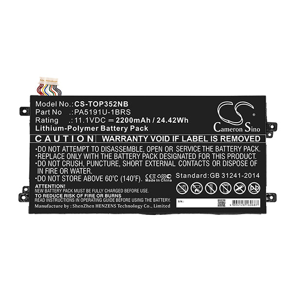 Cameron Sino Top352Nb 2200Mah Battery For Toshiba Notebook Laptop