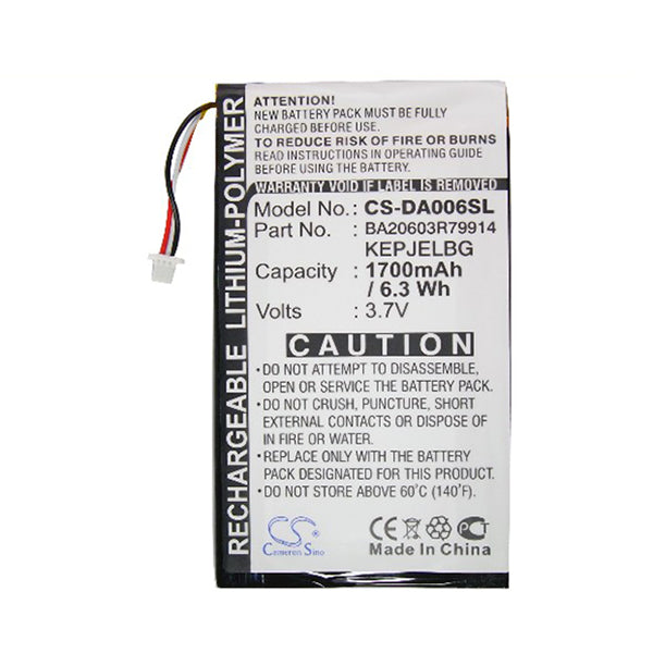 Cameron Sino Da006Sl 1700Mah Battery For Creative Media Player