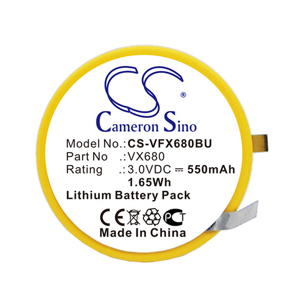 Cameron Sino Vfx680Bu 550Mah Battery For Verifone Cmos Backup