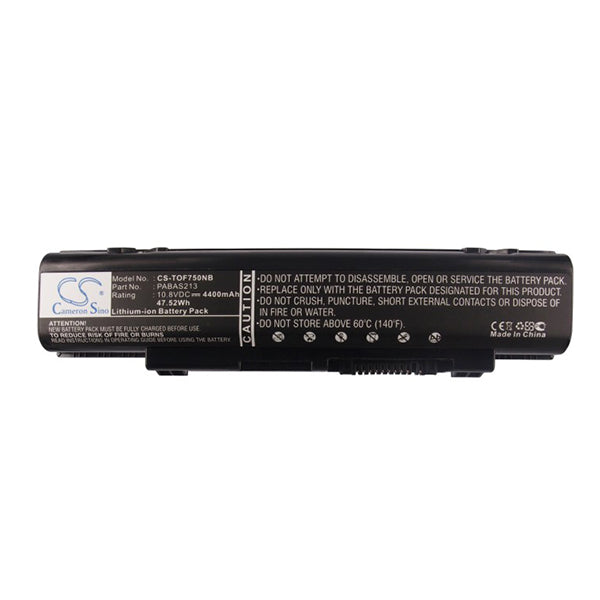 Cameron Sino Tof750Nb 4400Mah Battery For Toshiba Notebook Laptop