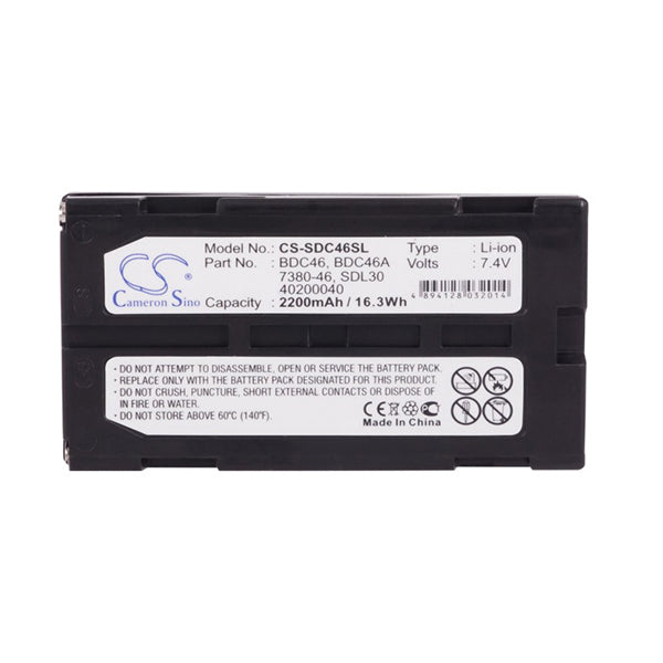 Cameron Sino Sdc46Sl 2200Mah Battery Pentax Rca Sokkia Test Equipment