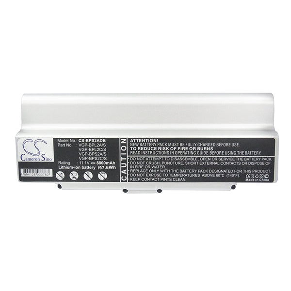 Cameron Sino Bps2Adb 8800Mah Battery For Sony Notebook Laptop