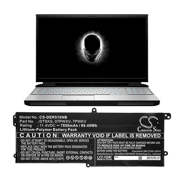 Cameron Sino Der510Nb 7850Mah Battery For Dell Notebook Laptop