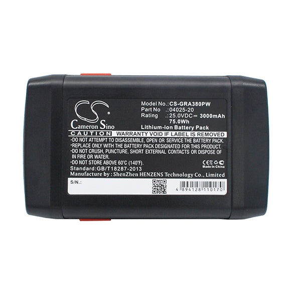 Cameron Sino Gra380Pw 3000Mah Battery For Gardena Lawn Mowers
