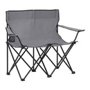 2 Seater Foldable Camping Chair Steel And Oxford Fabric