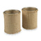 2Pcs Candle Holders Jute And Glass Natural
