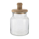 Glass Cannister Jar With Wood Lid 245Mm