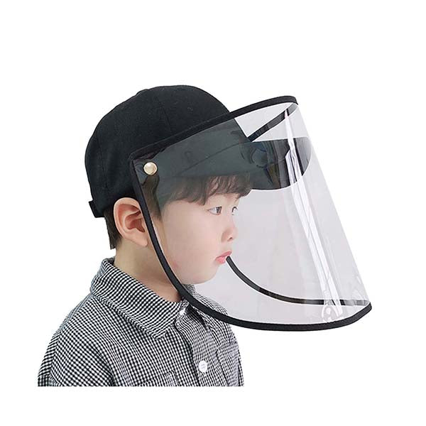 Outdoor Hat Anti Fog Dust Saliva Cap Full Face Shield Cover Kids Black