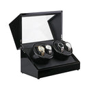 Automatic Quad Watch Winder Wood Display Box Motor Rotation Storage