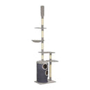 Cat Tree With Sisal Scratching Posts Grey 260 Cm