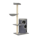 Cat Tree With Sisal Scratching Posts Grey 148 Cm