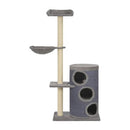 Cat Tree With Sisal Scratching Posts Grey 148 Cm