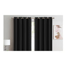 2X Blockout Curtains Panels 3 Layers Eyelet Room Darkening 240X230 Cm Black