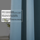 2X Blockout Curtains Panels 3 Layers Eyelet Room Darkening 240X230 Cm Green