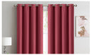 2X Blockout Curtains Panels 3 Layers Eyelet Room Darkening 140X230 Cm Burgundy