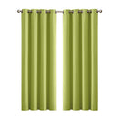 2x Blockout Curtains Panels 3 Layers Eyelet Room Darkening 240x230cm Green