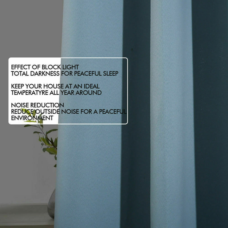 2X Blockout Curtains Panels 3 Layers Eyelet Room Darkening 180X230 Cm Mustard