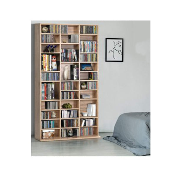 528 Dvd 1116 Cd Storage Shelf Media Rack Stand Cupboard Book Unit Oak