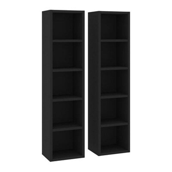 Cd Cabinets 2 Pcs Black Chipboard
