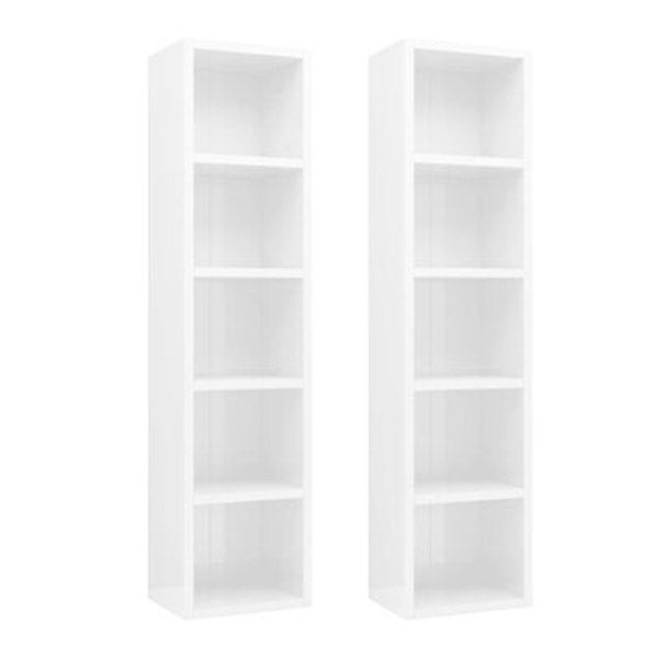 Cd Cabinets 2 Pcs High Gloss White 21X16 Cm Chipboard
