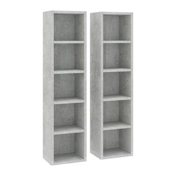 Cd Cabinets 2 Pcs Concrete Grey Chipboard