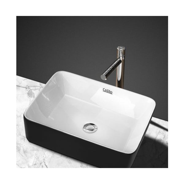 Ceramic Bathroom Basin Sink Vanity Above Counter Bowl Black White