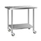 430 Stainless Steel Kitchen Work Bench Food Prep Table With Wheels