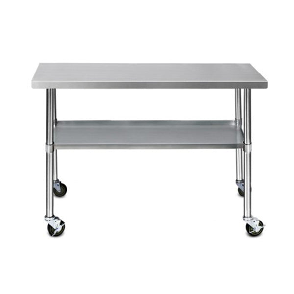 304 Stainless Steel Kitchen Work Bench Food Prep Table With Wheels