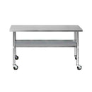 430 Stainless Steel Kitchen Work Bench Food Prep Table With Wheels