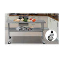 430 Stainless Steel Kitchen Work Bench Food Prep Table With Wheels