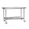 304 Stainless Steel Kitchen Work Bench Food Prep Table With Wheels