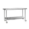 304 Stainless Steel Kitchen Work Bench Food Prep Table With Wheels