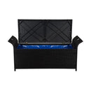 Storage Bench With Cushion 138 Cm Poly Rattan Black