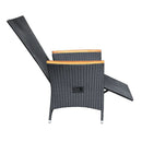 Reclining Garden Chairs With Cushions Pe Rattan Black 2 Pcs