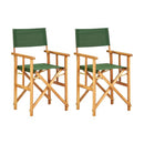 2 Pcs Directors Chairs Solid Acacia Wood