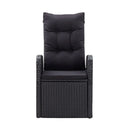 Reclining Garden Chair With Cushion Pe Rattan Black