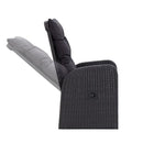Reclining Garden Chair With Cushion Pe Rattan Black