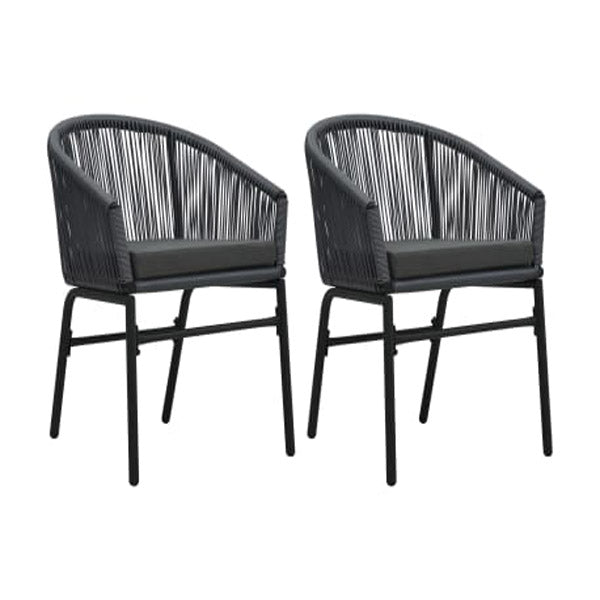 Garden Chairs 2 Pcs Anthracite Pvc Rattan