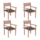 Garden Chairs 4 Pcs With Cushions Solid Teak Wood