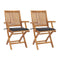 Folding Garden Chairs 2 Pcs With Cushions 40X40X3 Cm Solid Teak Wood