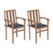 Garden Chairs 2 Pcs Solid Teak Wood With Anthracite Cushions