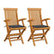 Garden Chairs 2 Pcs With Cushions Anthracite Solid Teak Wood