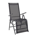 Reclining Deck Chair Aluminium And Textilene Black