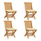 Garden Chairs With Cream White Cushions 4 Pcs Solid Teak Wood
