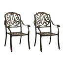 Garden Chairs 2 Pcs Cast Aluminium Bronze